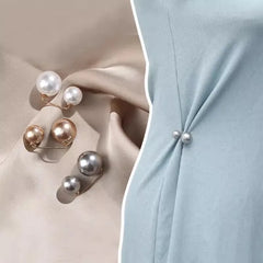 Dospita 3pcs Fashion Double Pearl Brooch Pins Charm Safety Pin Brooches Sweater Cardigan Clip Chain Brooches Dress Decoration Jewelry