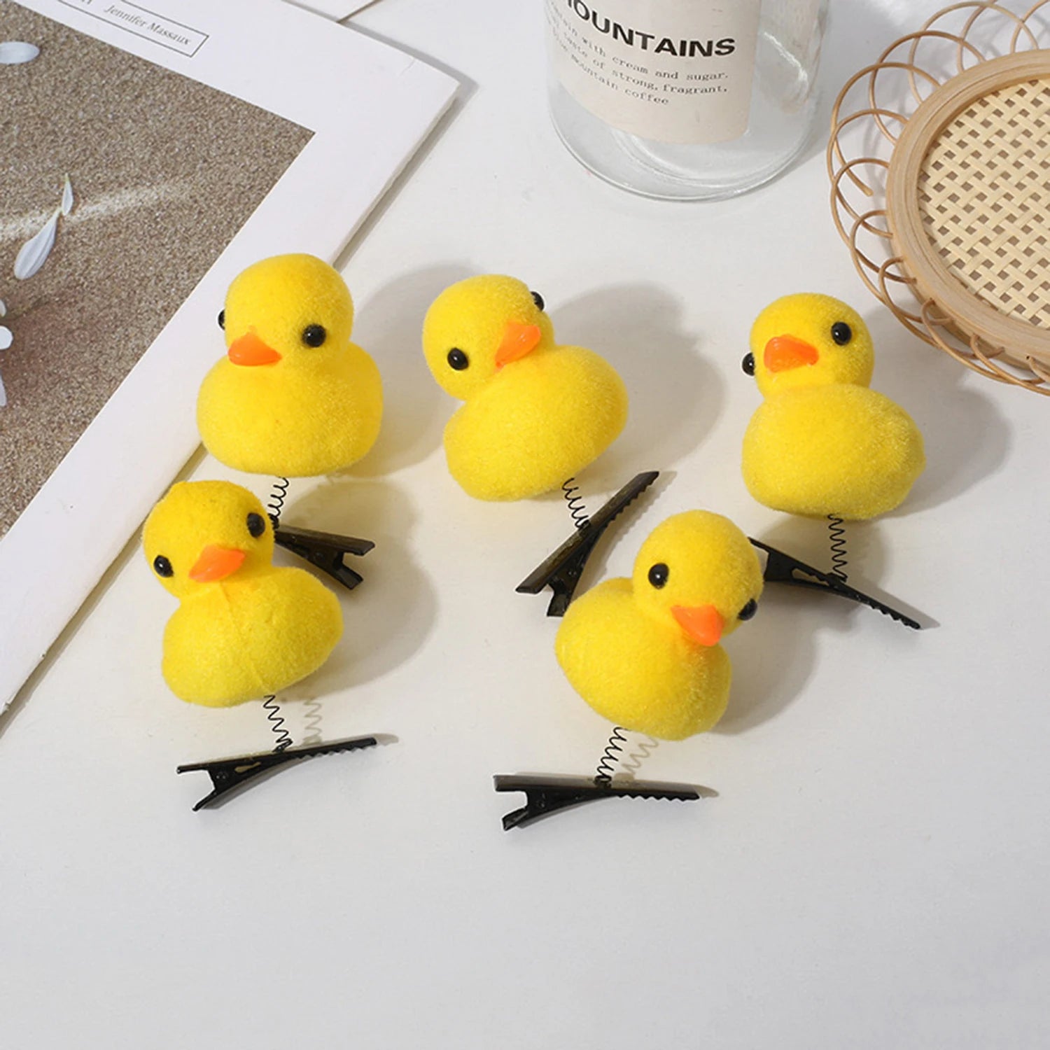 Dospita 1Pc Cartoon Funny Children 3D Little Yellow Duck Plush Hairpin Fashion Animal Duckbill Clip Accessories Headwear