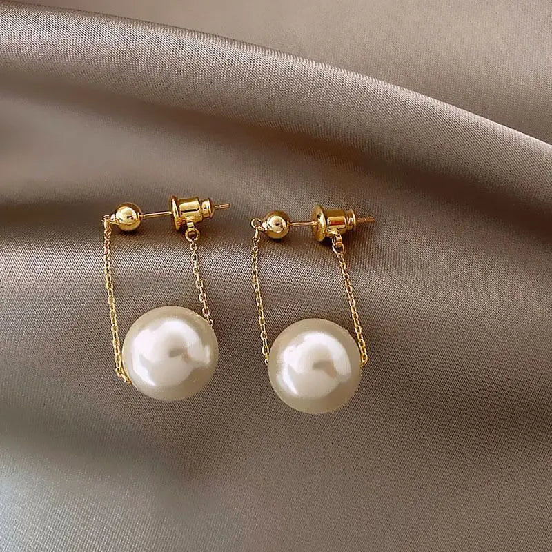 Dospita  -  New Classic Elegant Imitation Pearl Dangle Earrings For Women Crystal Long Tassel Exquisite Drop Earring Wedding Jewelry