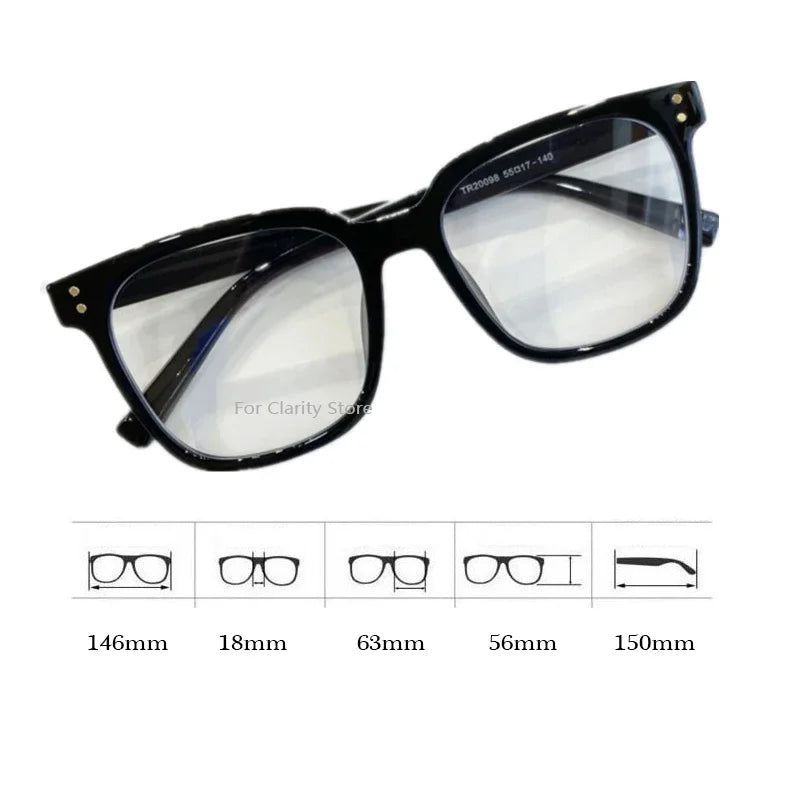 Dospita Korean Square Anti-blue Glasses Women Fashion Plain Glasses Men Eyewear Cute Decorative Computer Glasses