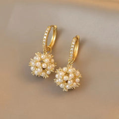 Dospita Trendy Elegant Created Big Simulated Pearl Long Earrings Pearls Statement Drop Earrings For Wedding Party Gift