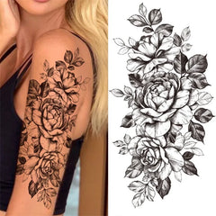 Dospita  -  1 Sheet Flower Tattoo Sticker Waterproof Lasting Temporary Tattoo