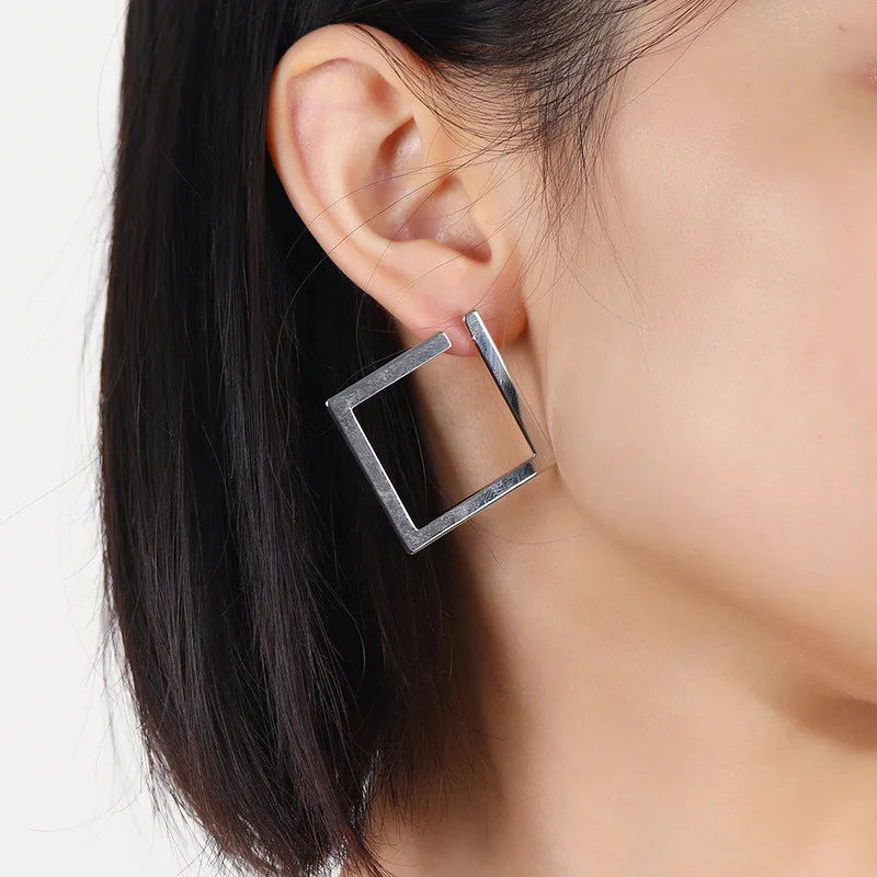 Dospita  -  Retro Minimalist Square Earrings Irregular Stud Earrings New Exaggerated Cold Wind Fashion Earring for Women Opening Accessories