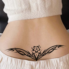 Dospita  -  8pcs Succubus Waterproof Temporary Tattoo, Lasting 1-2 Weeks, for Abdomen and Waist, Realistic Semi-Permanent Fake Tattoo