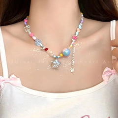 Dospita  -  Y2K Candy Color Beads Neck Lace Choker For Girl Child Cute Gift Accessories For Holiday Parties