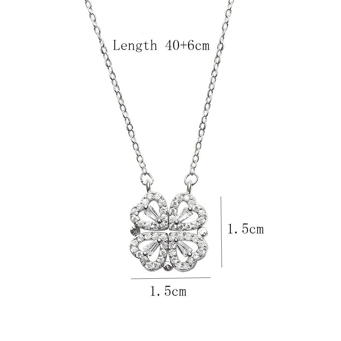 Dospita Vintage Lucky Four Leaf Clover Necklaces for Women Goth Love Heart Pendant Choker Chain Necklace Stainless Steel Jewelry Gift