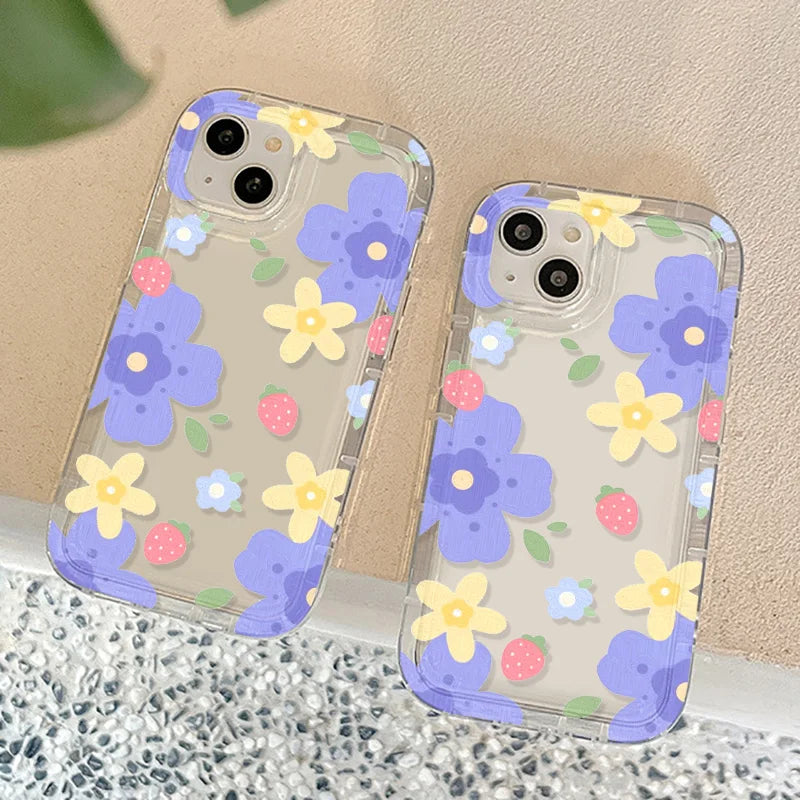 Dospita Silicon Phone Case For Iphone 11 Cases Iphone 13 14 15 Pro Max 12 XR 7 8 Plus X Xs SE 2020 6s  15promax 13promax Flower Covers