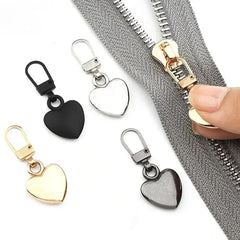 Dospita 5Pcs Sewing Zippers Puller Head Heart Shape Detachable Metal Zipper Slider Repair Kits for Bags Backpack Coat Zipper Pull Tab