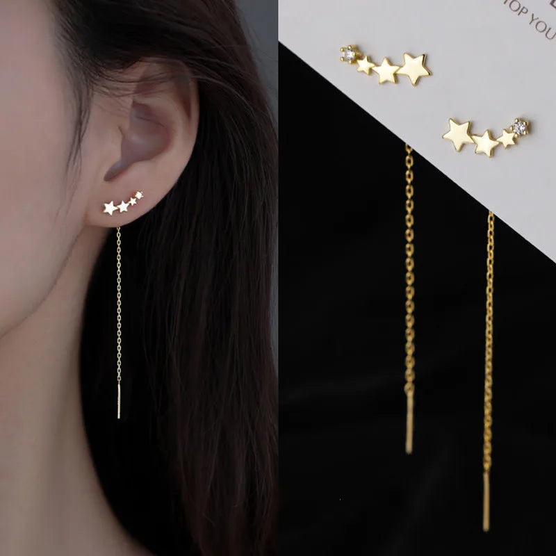 Dospita  -  New Elegent Butterfly Long Tassel Ear Line Dangle Earrings For Women Korean Sweet Temperament Pearl Drop Earrings New Jewelry