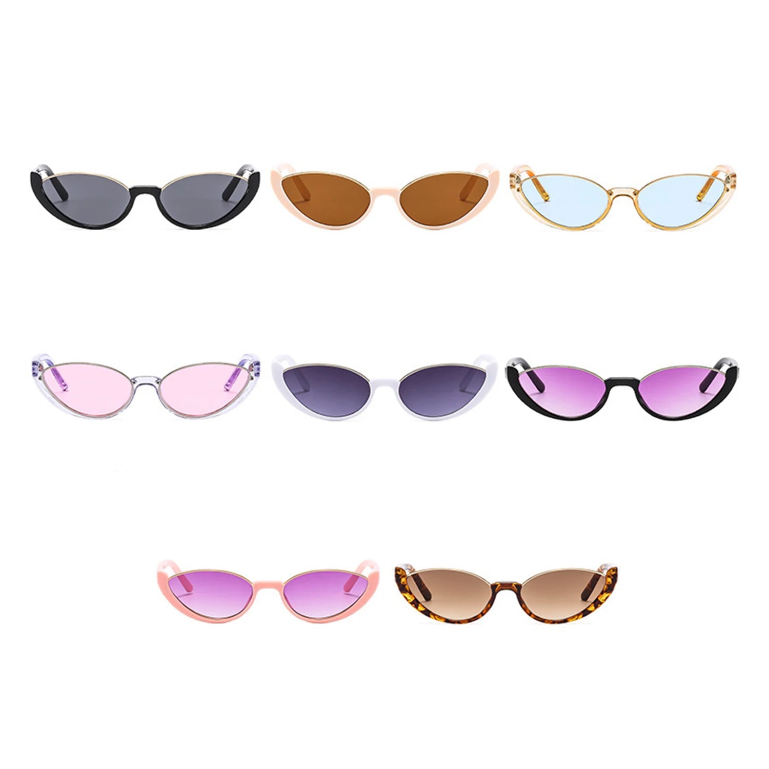 Dospita Fashion Small Half-frame Sunglasses UV400 Sun Protection Eyewear Cat Eye Driving Goggle Decorate The Face Shape Sunglasses Women