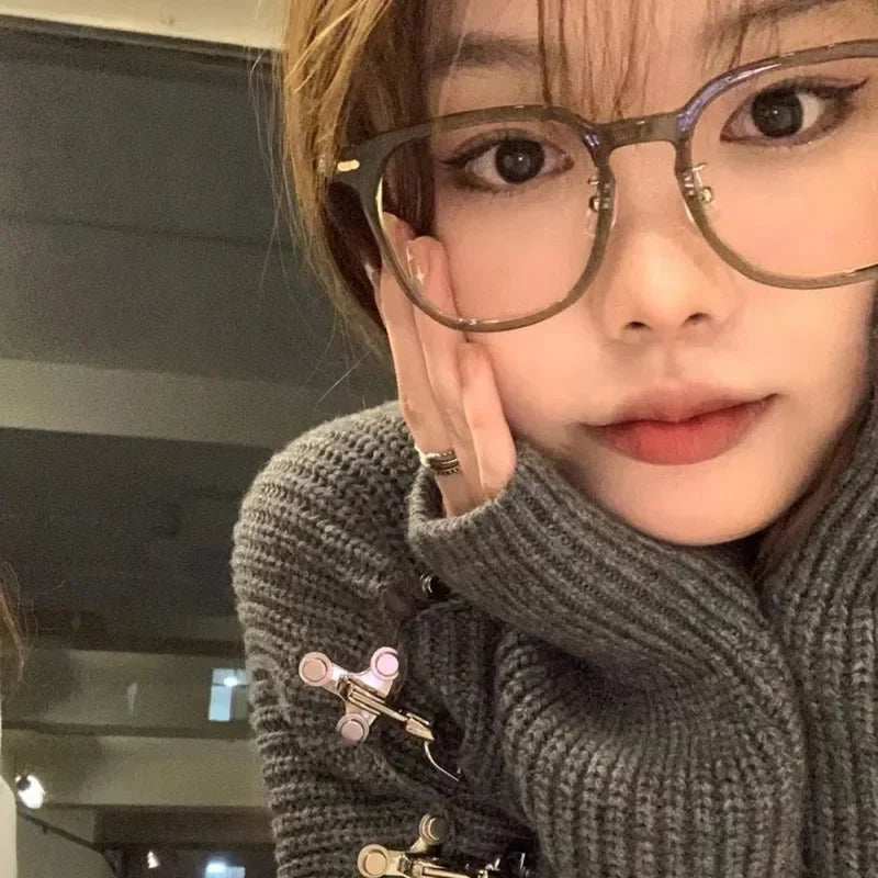 Dospita Korean Trend Glasses Frame Girl Ins No Makeup Plain Glasses Men Light Eyewear Cute Decorative Computer Glasses