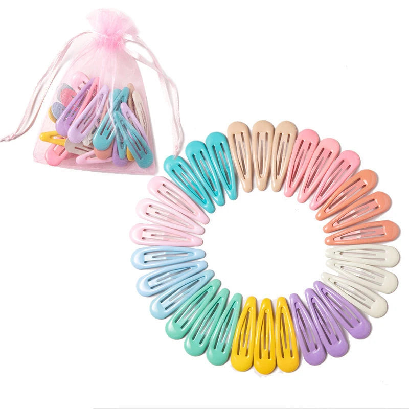 Dospita  -  10/40Pcs Colorful Hair Clips For Women Girls Fashion Solid Kids Hair Accessories Snap Metal Barrettes Hairpins Clip Bobby Pin