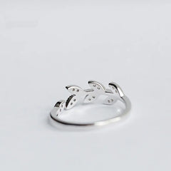 Dospita New Jewelry Fashion Leaf Micro-set Ring Female Delicate Leaf Zircon Opening Adjustable Ring