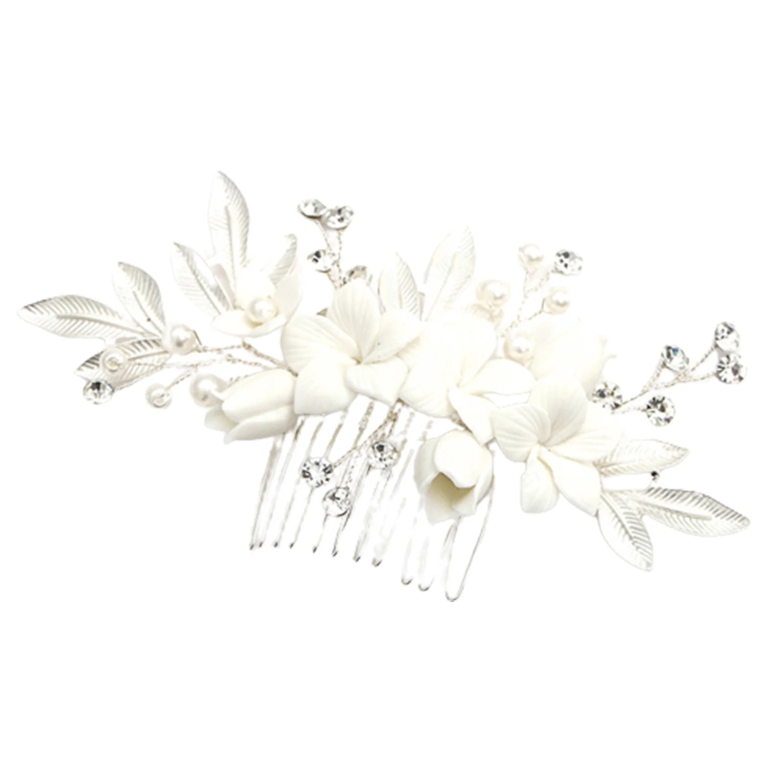 Dospita Wedding Hair Combs Bridal Flower Headpiece Hair Accessories For Women Hair Jewelry Pearl Rhinestone Elegant Women Accessories