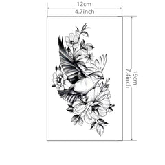 Dospita  -  1 Sheet Flower Bird Tattoo Sticker Waterproof Lasting Temporary Tattoo