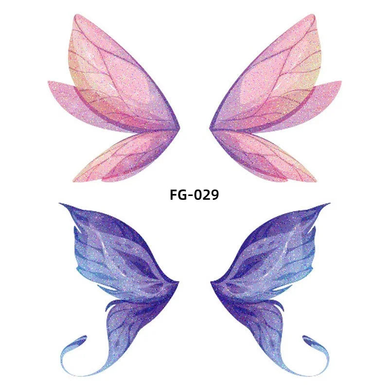 Dospita  -  1Sheet Fairy Butterfly Wings Shiny Tattoo Sticker Waterproof Eyes Face Art Fake Tattoos for Women Makeup Dance Music Festival