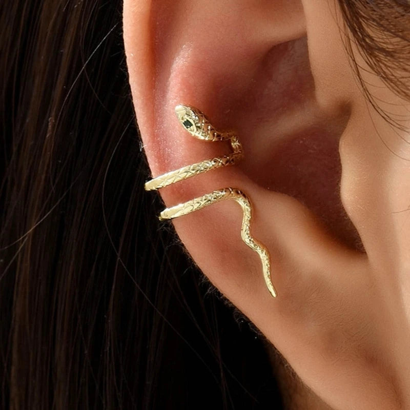 Dospita  -  Climber Crawler Snake Clip On Wrap Earring Ear Cuff Earrings For Women Non Pierced Ear Cuff Animal themed jewelry Gift