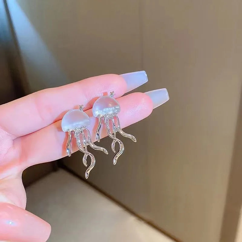 Dospita Resin Jellyfish Earrings Women's Korean Fashion Jewelry Summer Accessories New Free Shipping