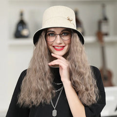 Dospita Y2k Long Curly Wig Fisherman Hat Women One-piece Wigs Hat Designer Wig Bucket Hats Chic Luxury Wig Bonnets Natural Wig Bonnet