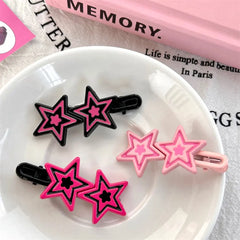 Dospita 5Pcs Sweet Cool Wind Star Series Hairpin ins Spicy Girl Bang Hairpin Side Clip Headwear Clip Duck Mouth Clip