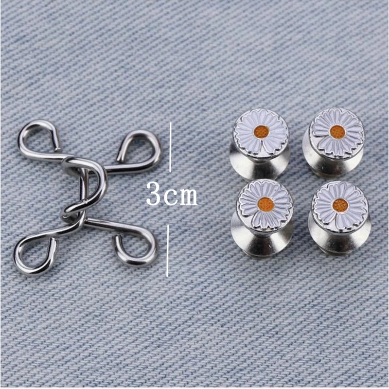 Dospita Waist Tightener Buckle Adjustable Nail-free Jeans Button Pins Pants Snap Fastener Detachable Clothing Pant Sewing Tools