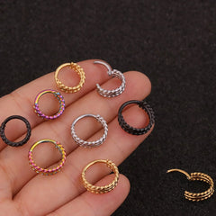 Dospita inged Septum Clicker Segment Nose Ring Lip Ear Cartilage Ear Helix Body Piercing Jewelry Surgical Steel Ring Hoop