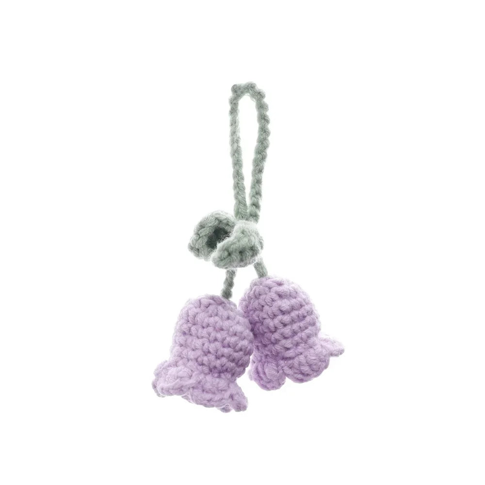 Dospita  -  Handmade Flower Knitted Keychain Keyring Women Crocheted Wool Flower Leaf Bag Pendants Car Key Ring Fresh Handbag Charms Gifts