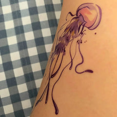 Dospita Cartoon Jellyfish Temporary Tattoo for Woman Thigh Waterproof Sticker Cartoon Y2K Butterfly Fake Tattoos Festival Art Tatuaje