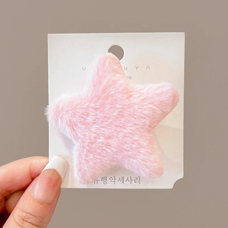 Dospita  -  1/12pcs Plush Star Y2K Star Mini Star Hairpin Sweet Child Handmade Cute BB Pins Hairpin Headwear Hair Accessories Women Girls