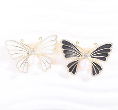 Dospita Exquisite Pearl Enamel Butterfly Brooch For Women Fashion Crystal Lapel Pins Girl Clothing Coat Jewelry Party Accessories Gifts