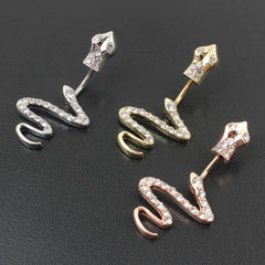 Dospita Fashion Punk Snake Design Zircon Belly Button Rings Sparkling Snake Shaped Navel Rings Sexy Body Jewelry for Women and Girls