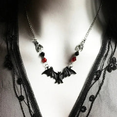 Dospita Fashion Punk Gothic Bat Pendant Necklaces Fo Women Men Hip Hop Animal Necklace Halloween Themed Horror Jewelry Accessories Gifts