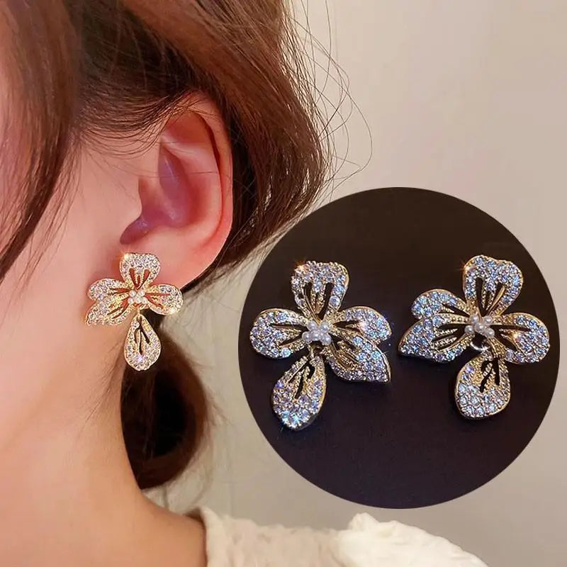 Dospita  -   Needle Purple Butterfly Long Tassel Earrings For Women Jewelry Trending Korean Fashion Luxury Crystal Earrings