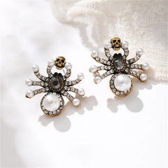 Dospita  -  Retro Style Spider Pearl Zircon Earrings For Women Halloween Party Jewelry Gift Accessories