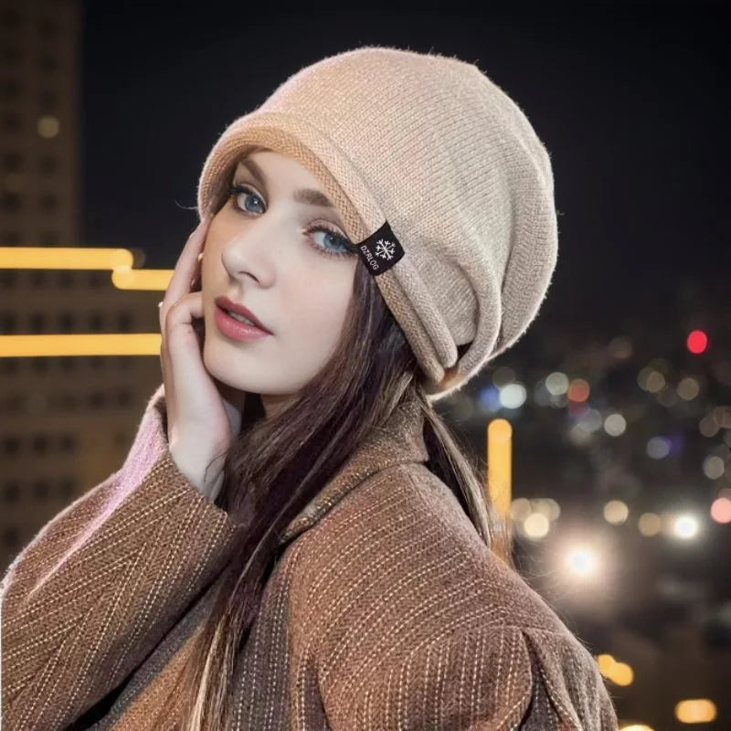 Dospita Cashmere Hats Women Winter Knitted Hat Men's Casual Ear Protection Cold Beanies Fashion Harajuku Woolen Bonnet Solid Warm Beanie