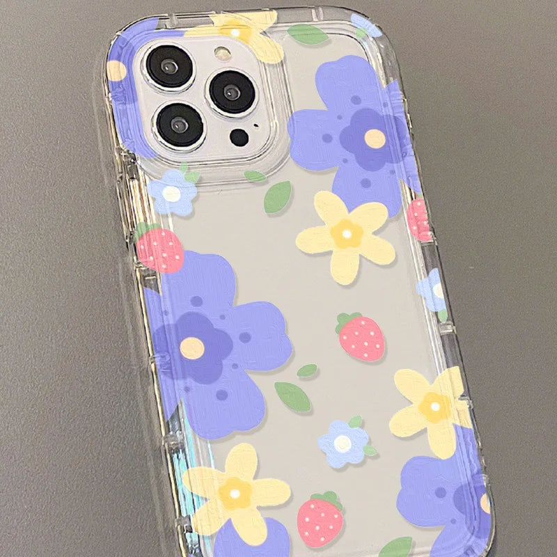 Dospita Silicon Phone Case For Iphone 11 Cases Iphone 13 14 15 Pro Max 12 XR 7 8 Plus X Xs SE 2020 6s  15promax 13promax Flower Covers