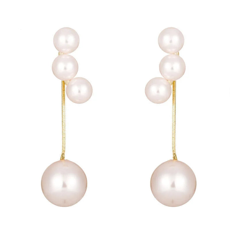 Dospita Long Pearl Earrings For Women Girls Drop Earring Gift Party Wedding Anniversary Fashion Jewelry