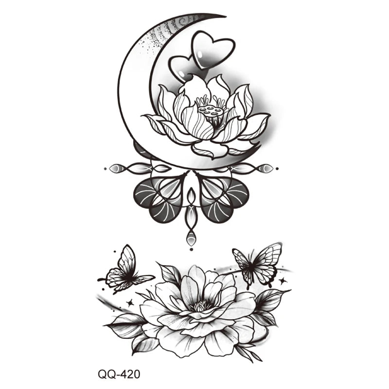 Dospita  -  Small Waterproof Temporary Tattoo Sticker Dream Catcher Snake Flower Star Moon Women Body Art Wrist Neck Kids Fake Mini Tatoo