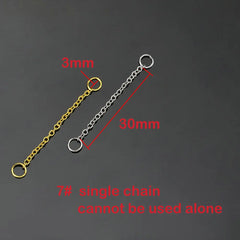 Dospita  -  1PC Link Chain Ear Piercing Nose Hinged Earring with Round Zricon Pendant Ins Fashion Gold Color Piercing Chains Body Jewelry