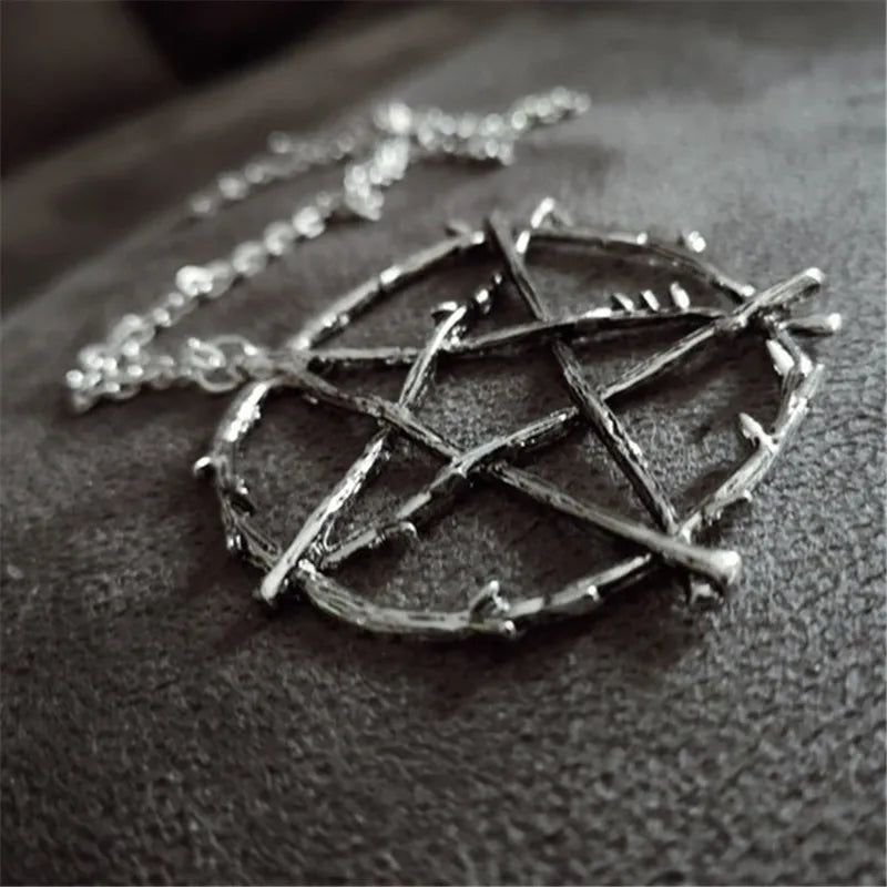 Dospita Gothic Pentagram Necklace Grunge Pentacle Wicca Punk Pentagram Statement Jewelry Creative Charm Fashion Women Delicacy Gift Punk