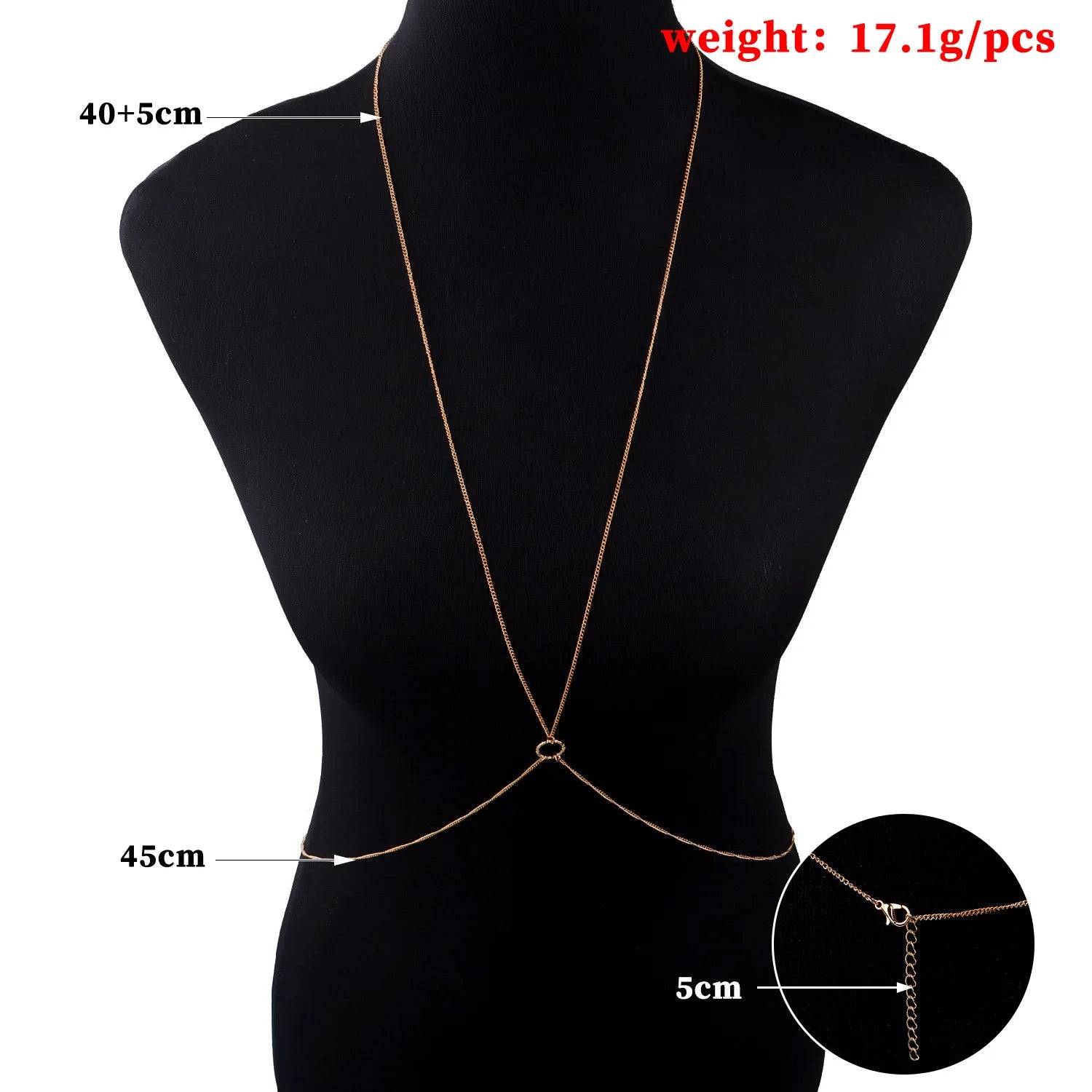 Dospita Women New Hot Selling Summer Sexy Fashion Exaggerated Large Circle Simple Body Chain Necklace