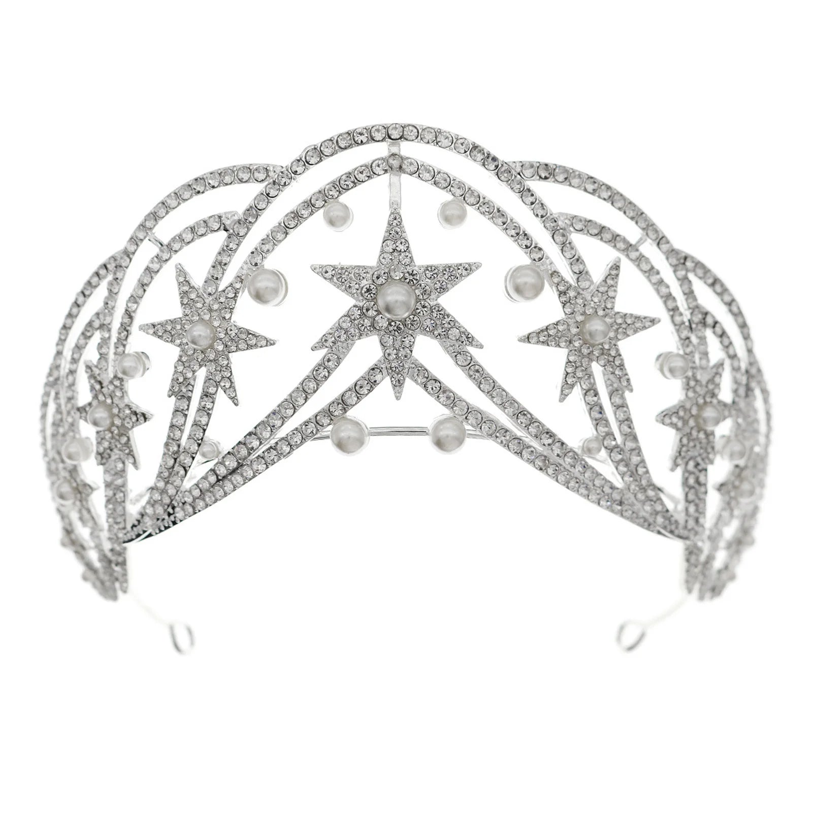 Dospita Crystal Tiara Bridal Crowns Wedding Hair Accessories Women Hair Jewelry Fashion Headpiece Bridal Crown Queen Headband