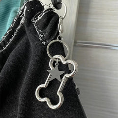 Dospita Punk Cool Bone Keychain Korean Fashion Star Bag Pendant Accessorys Goth Jewelry Grunge Keychains Cute