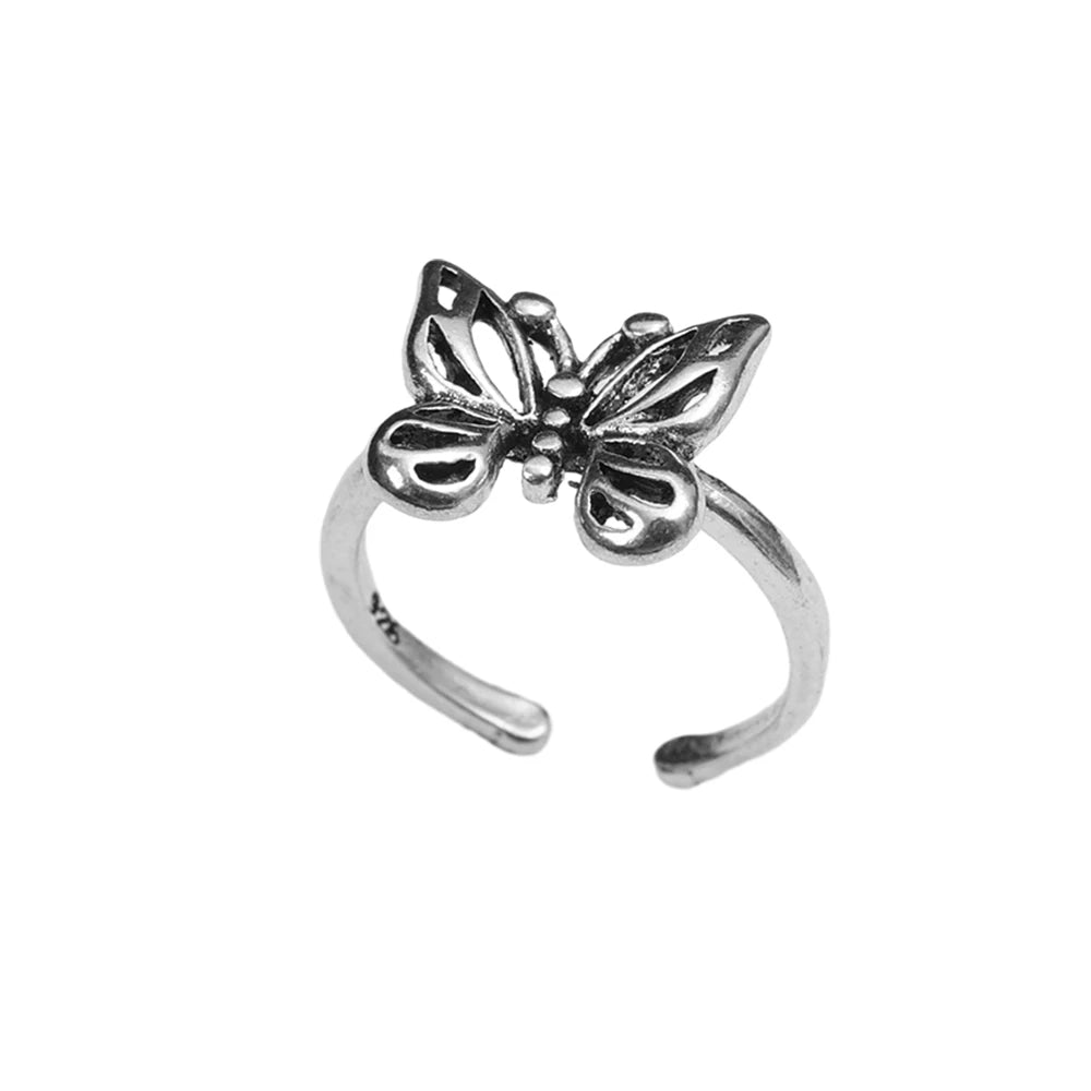 Dospita Vintage Punk Metal Butterfly Shape Rings Adjustable Butterfly Women's Rings Exquisite Insect Ring Gothic Jewelry Free Shipping