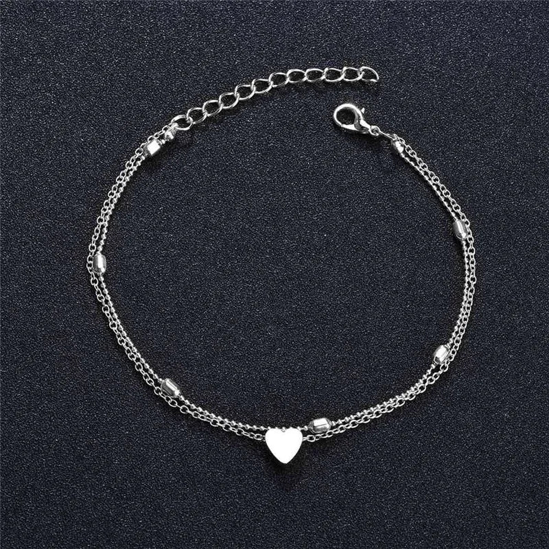 Dospita New Fashion Simple Heart Female Anklets Foot Jewelry Leg New Anklets On Foot Ankle Bracelets For Women Leg Chain Gifts