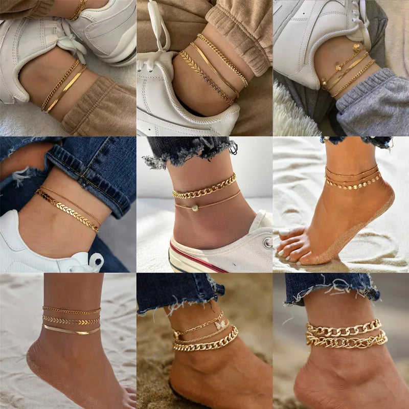 Dospita Snake Anklets for Women Foot Accessories Summer Beach Barefoot Sandals Bracelet ankle on the leg Female Jewelry Gifts