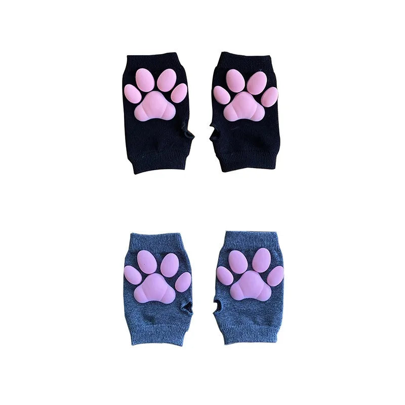 Dospita Super Soft Cat Claw Sleeve 3D Solid Meat Pad Cat Claw Gloves European American Fasion Style Elastic Breathable Cosplay Mittens