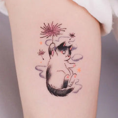 Dospita  -  Cartoon Cat Temporary Tattoos for Women Arm Cute Fake Tattoo Art Lasting Anime Tattoo Stickers Waterproof Tatuajes Temporales