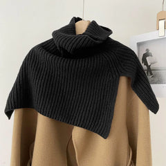 Dospita Solid Knitted Scarf High Collar Pullover False Collar Coat Shawl Bib Warm Neck Protector Sleeve Thickened Clothes Accessories