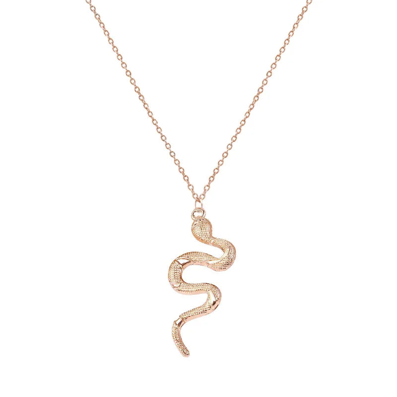 Dospita  Punk Snake Pendant Necklace Golden Silver Color Unquie Men Women Neck Jewelry Statement Pouplar Necklace